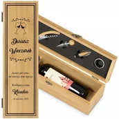 Gadżety dla niej i dla niego - Murrano Personalizowany Zestaw Akcesoriów i Skrzynka Do Wina Urodzinowy ZDW2-006 - miniaturka - grafika 1