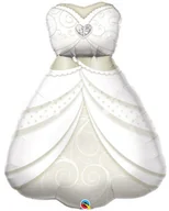 Wieczór panieński i kawalerski - Qualatex Balon foliowy Panna Młoda Suknia Ślubna 97 cm 57367 - miniaturka - grafika 1