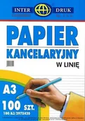 Szkolne artykuły papiernicze - Inter-druk Papier kancelaryjny w linię A3 100 arkuszy - miniaturka - grafika 1