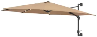 vidaXL Parasol ścienny z LED, na metalowym słupku, 300 cm, kolor taupe 312525 - Parasole ogrodowe - miniaturka - grafika 2