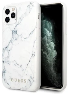 Guess Etui Marble iPhone 11 Pro Max, białe 3700740472217 - Etui i futerały do telefonów - miniaturka - grafika 2