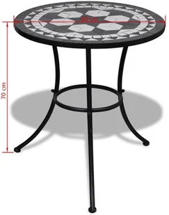 vidaXL vidaXL Stolik mozaikowy 60 cm czarno-biały - Stoły ogrodowe - miniaturka - grafika 6