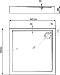 Deante Brodzik akrylowy półokrągły Jasmin 90 cm DEA-KGJ_053B-0 - Brodziki prysznicowe - miniaturka - grafika 4