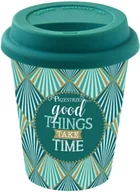 Kubki - Nuova Cer Easy life r2s PORCELANOWY KUBEK PODRÓŻNY - Good Things Take Time - Z POKRYWKĄ 220 ml 130 TM01 - miniaturka - grafika 1