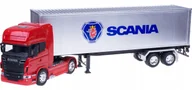 Samochody i pojazdy dla dzieci - Model Tir Scania V8 R730 Naczepa Metal Welly 1:32 - miniaturka - grafika 1