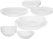 Serwisy obiadowe - Luminarc Serwis obiadowy Bormioli Prometeo 24 elementy białe talerze dla 6 osób 490430F_24 - miniaturka - grafika 1