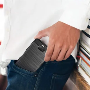 Sony Braders Elastyczne etui pokrowiec Carbon Case do Xperia 10 niebieski - Etui i futerały do telefonów - miniaturka - grafika 2