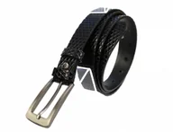 Paski - Pas-Max (PL) Pasek Damski Skórzany (PL) Skóra Licowa EXTRA Wzór Trójkąty 25 mm CZARNY k400 - miniaturka - grafika 1