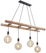 Lampy sufitowe - Paul Neuhaus Wiejska lampa wisząca drewniana 4-punktowa - Scala - miniaturka - grafika 1