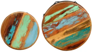 vidaXL Stoliki kawowe, 2 szt., lite drewno z odzysku Stoliki kawowe, 2 szt., lite drewno z odzysku - Stoły - miniaturka - grafika 3