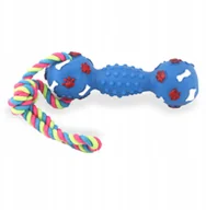 Zabawki dla psów - Gryzak piszczący zielony ze sznurkiem - miniaturka - grafika 1