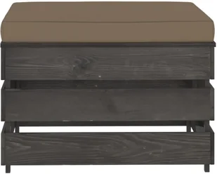 vidaXL Modułowy stołek z poduszką impregnowane na szaro drewno 3068140 - Pufy i podnóżki - miniaturka - grafika 3