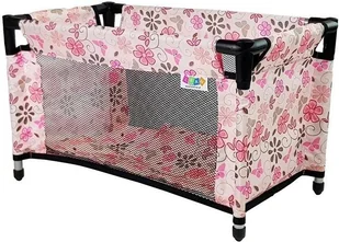 Import LEANToys Łóżko dla Lalek Alice Różowe w Kwiaty LT-7702-0 - Akcesoria dla lalek - miniaturka - grafika 2