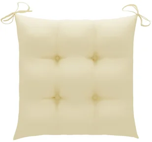 vidaXL vidaXL Poduszki na krzesła, 4 szt., kremowe, 40x40x7 cm, tkanina - Poduszki na krzesła - miniaturka - grafika 2