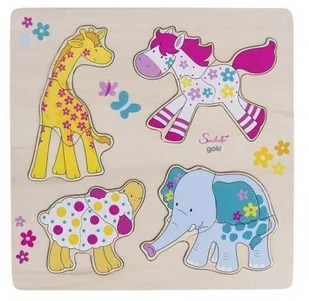 Goki Gollnest&Kiesel Układanka Słodkie zwierzaki 4 elementy - Układanki dla dzieci - miniaturka - grafika 2