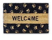 Wycieraczki - Relaxdays Tatze wycieraczka z włókna kokosowego z antypoślizgowym spodem, wymiary 40 × 60 cm, do użytku zewnętrznego i wewnętrznego, kolor czarny 10016750 - miniaturka - grafika 1