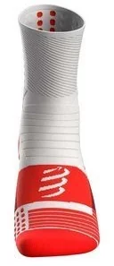 Compressport Skarpetki do biegania PRO MARATHON SOCKS biało-czerwone - Skarpetki sportowe męskie - miniaturka - grafika 3