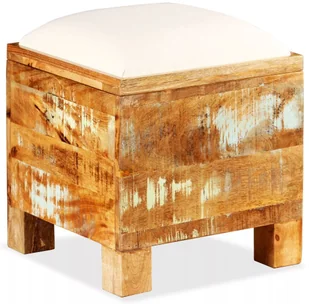 vidaXL Skrzynia z siedziskiem, lite drewno odzyskane, 40 x 45 cm - Szafki do salonu - miniaturka - grafika 5