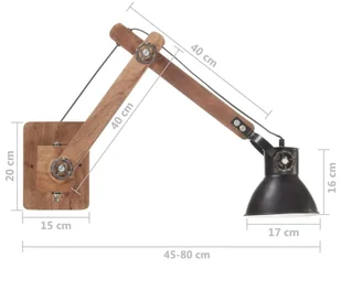 VidaXL Lampa ścienna w industrialnym stylu, czarna, okrągła, E27 320577 - Lampy sufitowe - miniaturka - grafika 11