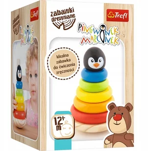 Trefl Drewniana Piramidka Wieża Pingwinek Marcinek - Układanki dla dzieci - miniaturka - grafika 5