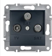 Gniazdka elektryczne - Schneider Asfora gniazdo antenowe TV/SAT/SAT podtynkowe końcowe 1dB antracyt EPH3600171 - miniaturka - grafika 1