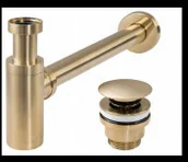 Syfony - Rea A8586 Syfon z korkiem klik-klak uniwersalnym l gold matt Okrągły - miniaturka - grafika 1