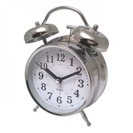 Zegary - Atrix Super cichy budzik metalowy z dzwonkami #2 ATB045W - miniaturka - grafika 1