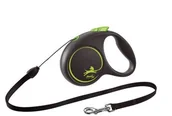 Smycze dla psów - Flexi Smycz automatyczna Black Design S linka 5 m kol. zielony - miniaturka - grafika 1