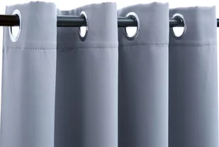 vidaXL Zasłony zaciemniające z metalowymi kółkami, 2 szt., szare - Zasłony - miniaturka - grafika 4