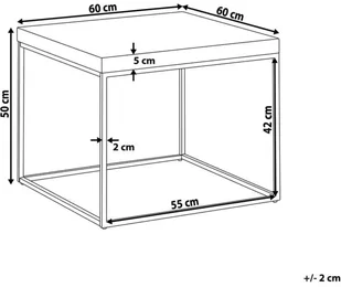 Beliani Stolik jasne drewno z czarnym DELANO - Ławy i stoliki kawowe - miniaturka - grafika 7