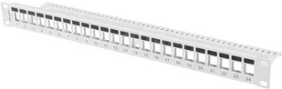 Lanberg Patch panel pusty PPKS-1024-S 24 port 1U 19\" do modułów keystone szary PPKS-1024-S - Szafy rack - miniaturka - grafika 7