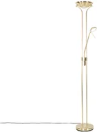 Lampy stojące - QAZQA Nowoczesna lampa podłogowa mosiężna z lampką do czytania  w tym LED przyciemniana do ciepłej - Diva - miniaturka - grafika 1