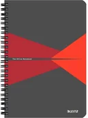 Notesy i bloczki - Leitz Kołonotatnik Office PP A4 w kratkę czerwony KZK1063 - miniaturka - grafika 1