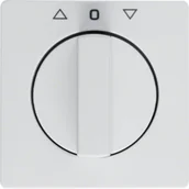 Wyłączniki światła i elektryczne - Hager sp. z o.o. Q.x Płytka czołowa z pokrętłem do łącznika żaluzjowego obrotowego, biały, aksamit 1080608900 - miniaturka - grafika 1