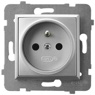 Ospel Gniazdo pojedyncze z uziemieniem Srebrny Aria - GP-1UZ/m/18 - Gniazdka elektryczne Ospel Gniazdo pojedyncze z uziemieniem Srebrny Aria - GP-1UZ/m/18 - Gniazdka elektryczne - miniaturka - grafika 1
