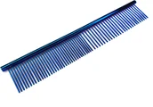 Szczotki i furminatory - Calissimo Stalowy Grzebień Do Czesania Psa Kota Groomerski Metaliczny niebieski GRZ114 - miniaturka - grafika 1