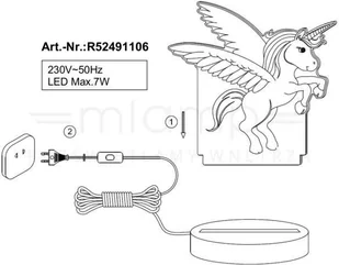 Trio Dziecięca LAMPKA biurkowa KARO R52491106 stojąca LAMPA stołowa LED 7W pegaz chrom przezroczysty - Lampy stojące - miniaturka - grafika 2