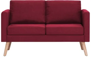 vidaXL vidaXL Sofa 2-osobowa, tapicerowana tkaniną, kolor czerwonego wina - Sofy i kanapy - miniaturka - grafika 4