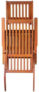 vidaXL Leżak tarasowy z podnóżkiem i poduszką, lite drewno akacjowe 3064022 - Leżaki ogrodowe - miniaturka - grafika 4