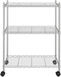 vidaXL 3-poziomowy regał na kółkach, 60x35x81 cm, chromowany, 150 kg 324625 - Szafy i regały magazynowe - miniaturka - grafika 3