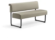 Sofy i kanapy - AJ Produkty Sofa START, 1400 mm, eko-skóra, szary, czarny - miniaturka - grafika 1