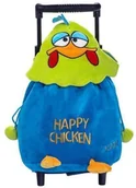 Walizki dla dzieci - BEPPE Happy Chicken trolley niebieski 12476 - miniaturka - grafika 1