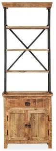 vidaXL Kredens z półkami wykonany z drewna mango, 65x30x180 cm - Kredensy - miniaturka - grafika 6