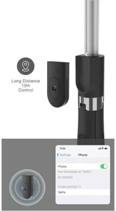 4kom.pl Uchwyt Selfie Stick Tripod bezprzewodowy L01S Wireless Black 1233 - Selfie stick - miniaturka - grafika 6