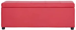 vidaXL Ławka ze schowkiem, 116 cm, czerwona, sztuczna skóra vidaXL - Ławki do przedpokoju - miniaturka - grafika 4