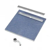 Syfony - Schedpol Schedline Collection Schedline Slight Line brodzik podpłytkowy z maskownicą SLIGHT-STAMP 80x80x5/12,5 cm 10ST.1S3-8080 10ST.1S3-8080 - miniaturka - grafika 1