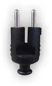 Gniazdka elektryczne - PLASTROL Wtyczka-jednofazowa-z-tworzywa-10-16A-2P+Z-t-typ-Uni-Schuko-czarna 8295 - miniaturka - grafika 1