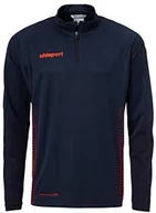 Koszulki sportowe męskie - uhlsport uhlsport dziecięcy Score 1/4 Zip Top T-Shirt, morski/fluo czerwony, 164 100214610 - miniaturka - grafika 1