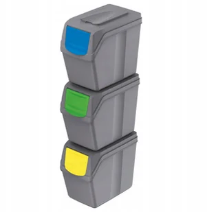 Sortibox 3 Kosze Na Śmieci 3x20L Segregacja Szare - Kosze na śmieci - miniaturka - grafika 3
