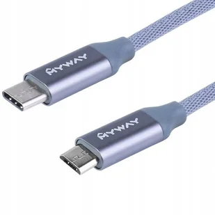 MyWay Kabel MYWAY do ładowania i synchronizacji w oplocie z mikrofibry 120 cm USB-C micro USB WE12-9728 - Uchwyty samochodowe do telefonów - miniaturka - grafika 2